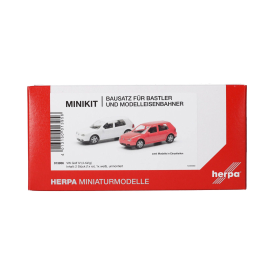 Herpa 013956 , MiniKit VW Golf IV , 2 szt. biały i czerwony , Skala 1:87